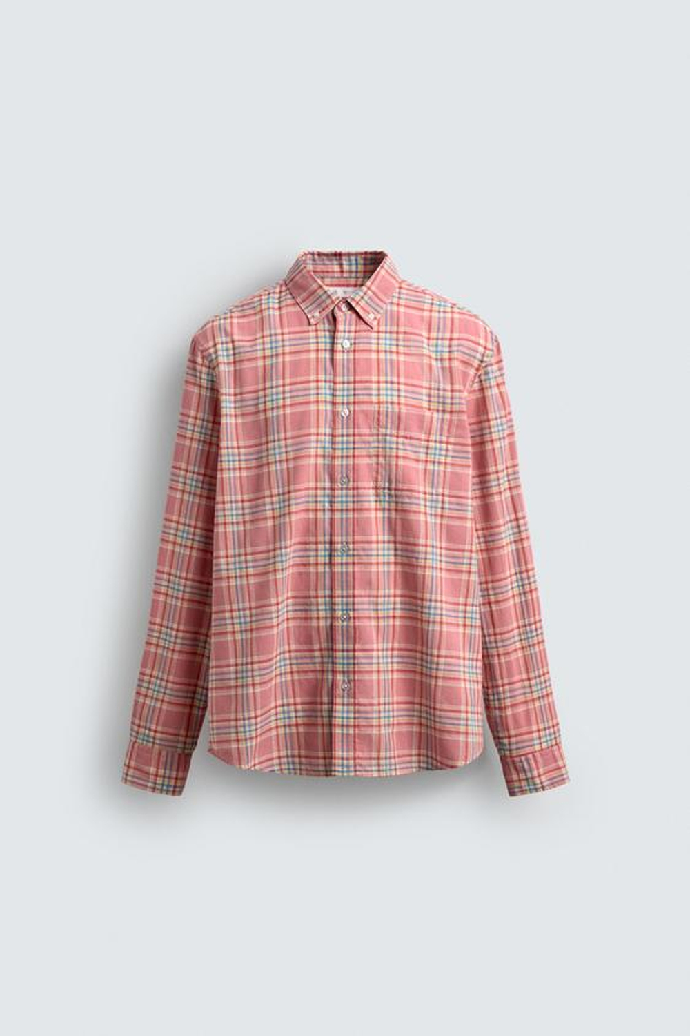 ZARА РУБАШКА REGULAR FIT В КЛЕТКУ, РОЗОВЫЙ