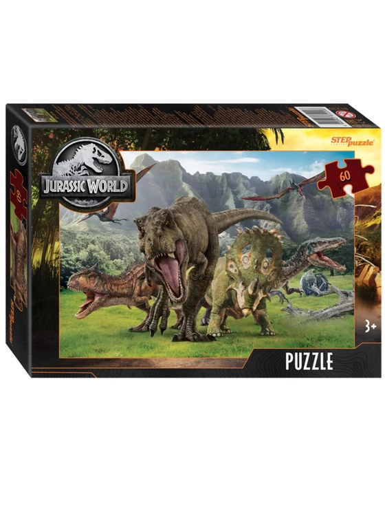 Пазл для детей 3 4 5 6 лет Динозавры 60 элементов