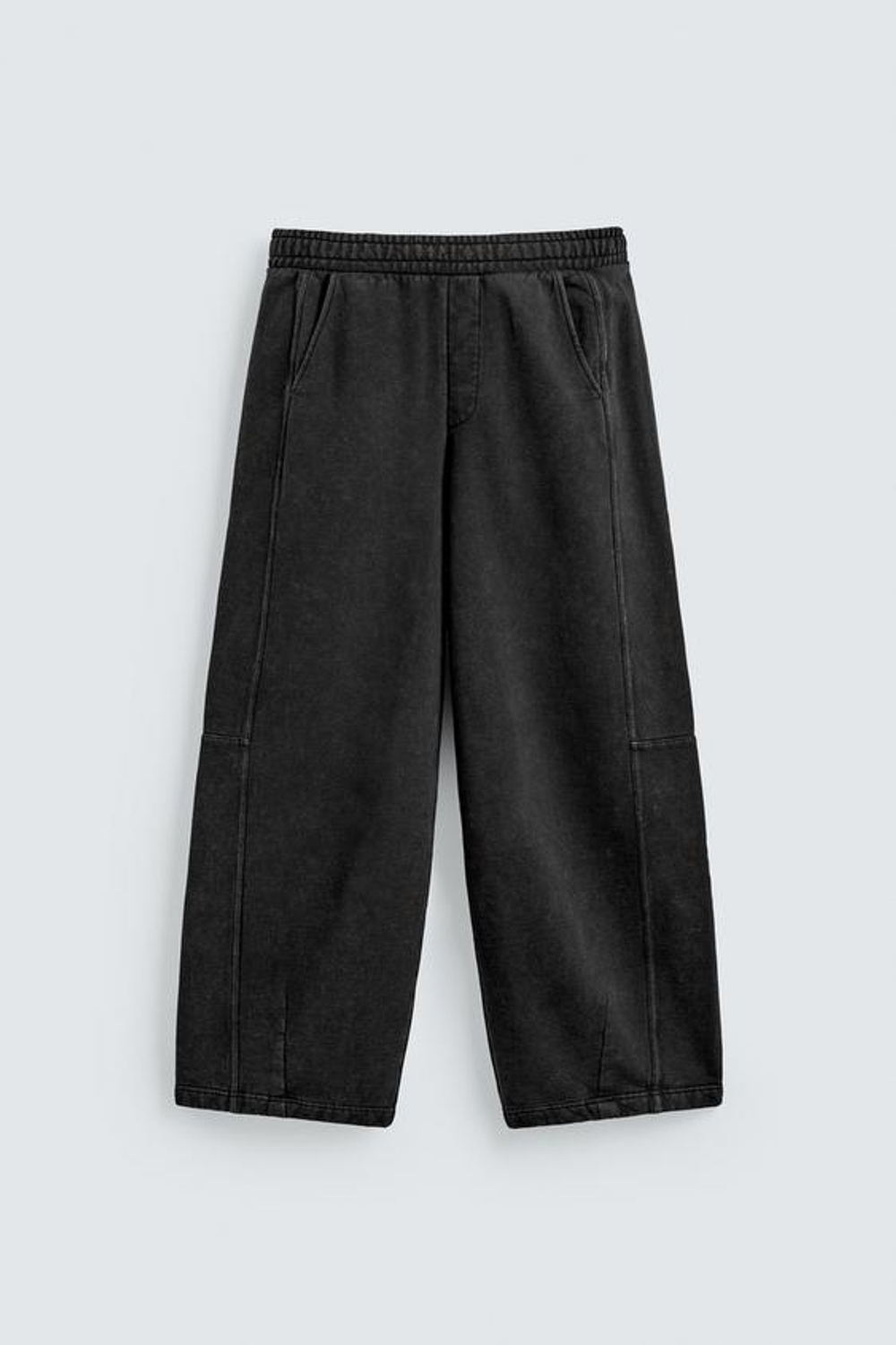 ZARA ДЖОГГЕРЫ BALLOON FIT С ЭФФЕКТОМ ПОТЕРТОСТИ, ТЕМНЫЙ АНТРАЦИТ