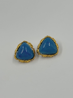 Клипсы с синими вставками Chanel