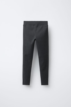 ZARA КОМПЛЕКТ ИЗ ТОЛСТОВКИ С ТЕКСТОМ И ЛЕГИНСОВ В РУБЧИК, СИНИЙ