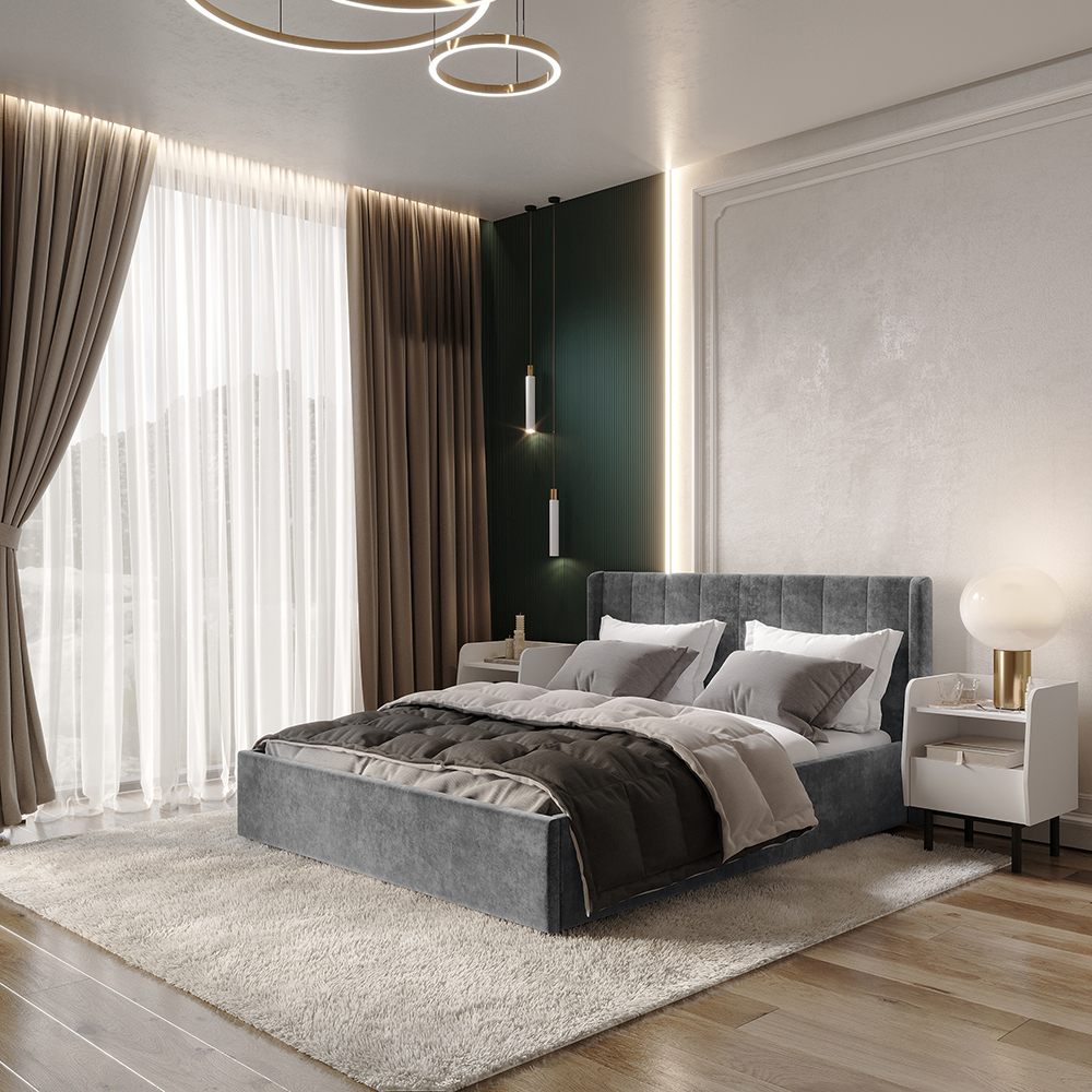 Кровать 160 Версаль КР-18 без основания грифельный