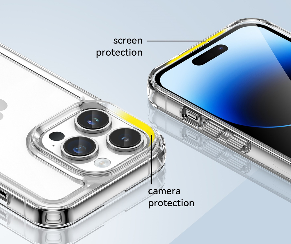 Чехол с усиленными защитными рамками для iPhone 14 Pro Max, боковые рамки прозрачные