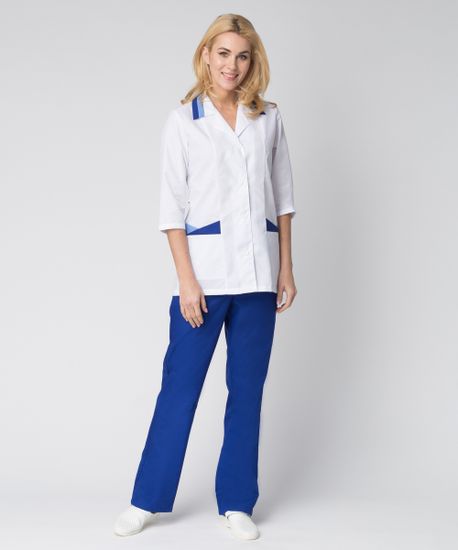 Костюм женский "Лазурь" (белый/василек)