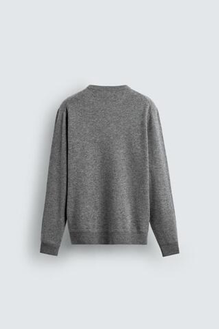 ZARA СВИТЕР ИЗ ШЕРСТИ И КАШЕМИРА, СЕРЫЙ МЕЛАНЖ
