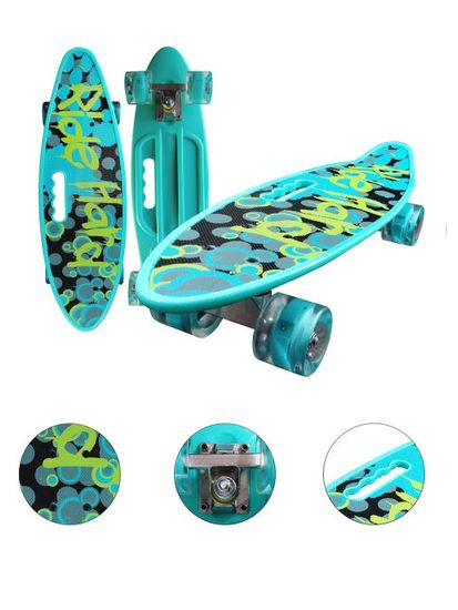 Скейтборд с ручкой и принтом колеса свет Граффити