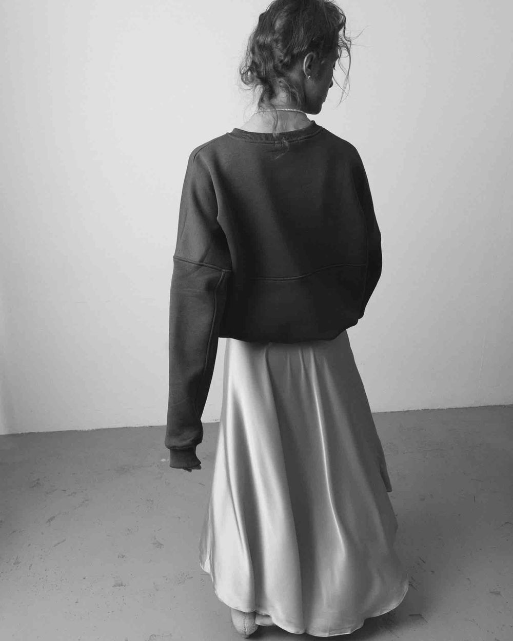 Юбка One Two Silk A-line Silver