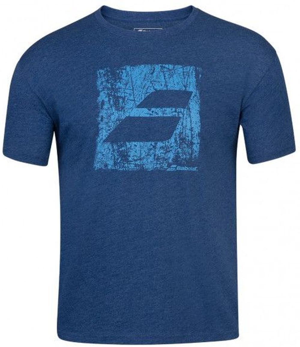 Футболка мужская теннисная Babolat Exercise Big Flag Tee Men 2 - blue heather