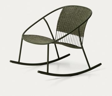Уличное кресло-качалка Atrani из оцинкованной стали и зеленой веревки