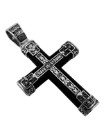 Крест деревянный с элементами серебра "Спаси и Сохрани"
