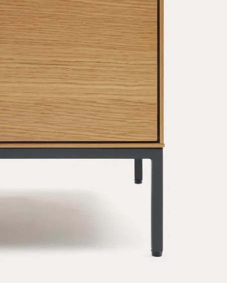 Vedrana Прикроватная тумба из дубового шпона со стальными ножками 60 x 55 см