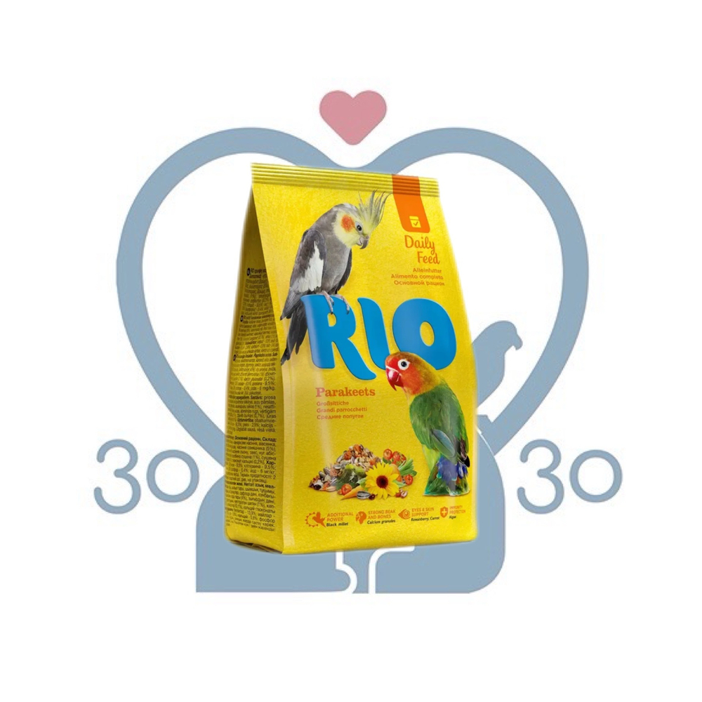 RIO Корм для средних попугаев, пакет 500 г