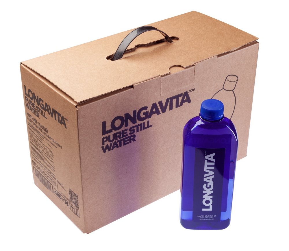 Вода Longavita магний+калий  питьевая негазированная, 14 шт по 0,48 л ПЭТ