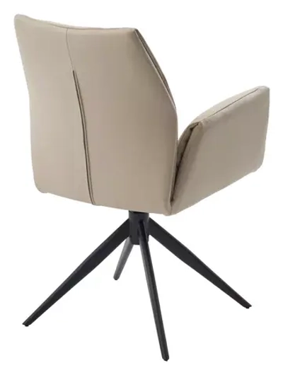 Стул YOZEF 360 град. поворот. HF017-02 Бежевый, экокожа / Черный, ®DISAUR