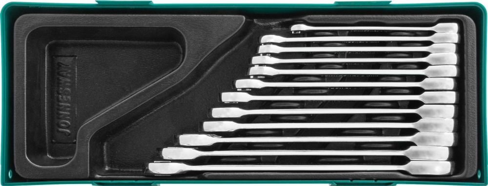 W45112SP Набор ключей гаечных комбинированных трещоточных в ложементе, 8-19 мм, 12 предметов