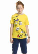 Комплект для мальчиков футболка и шорты желтый