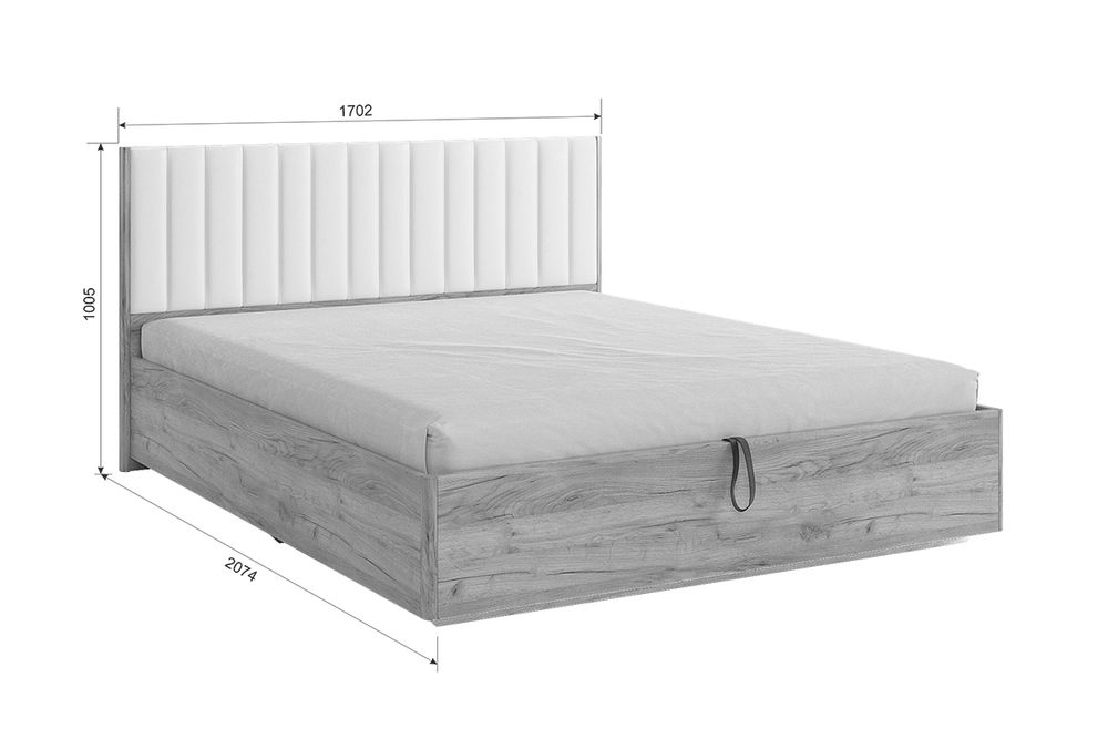 Кровать Адам с подъемным механиз (дуб крафт золотой/грей алькантара)