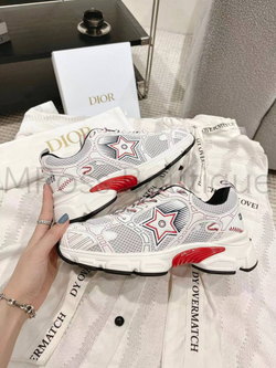Кроссовки Dior Chrono бело-красные со звездой на подошве