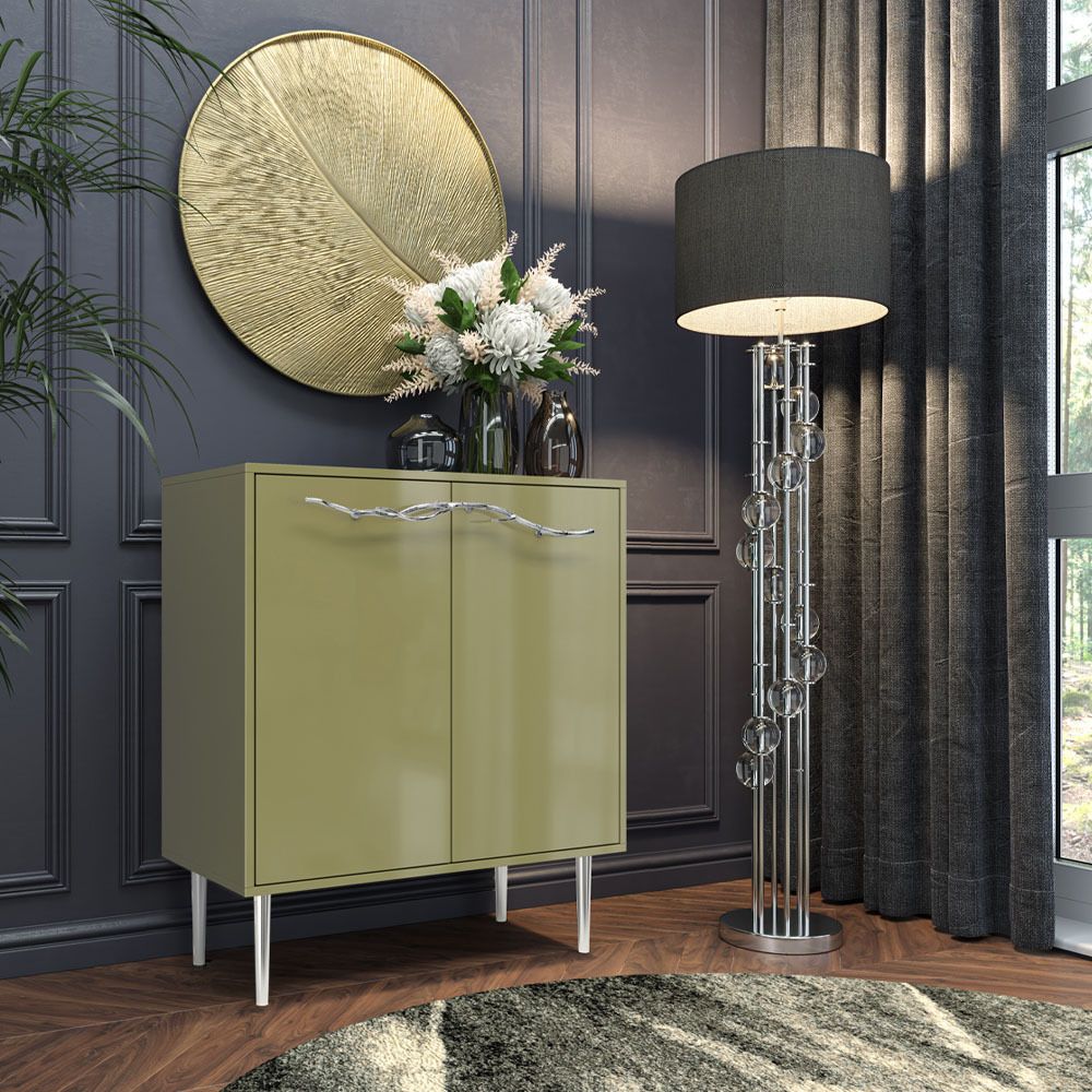 Комод Арт Колор Стайл Сильвер с 2 полками Зеленая Олива