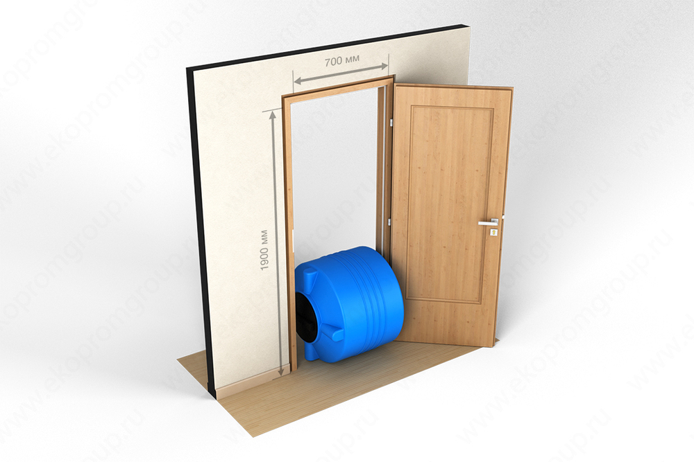 Ёмкость пластиковая пищевая ЭкоПром ЭВГ 200 л. вертикальная (73x73x64см;синий) - арт.555414