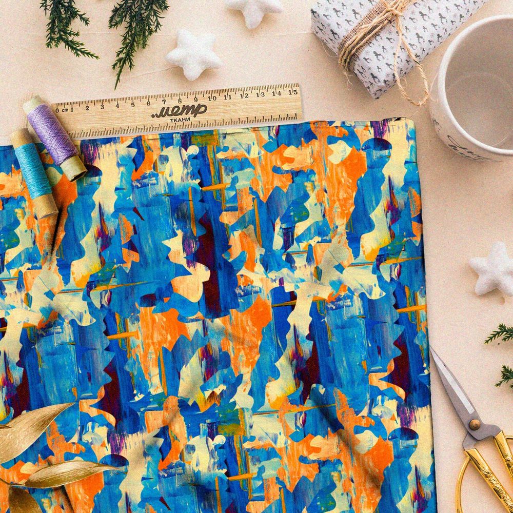 Ткань оксфорд 600 «королевский балет» клод моне