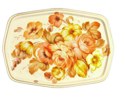 Жостовский поднос декоративный, размер 45х32 см (A18), металлический