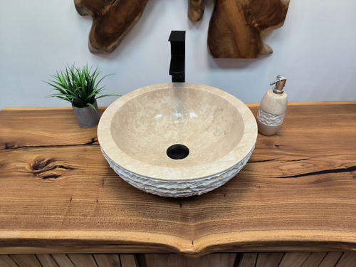 Раковина из мрамора Bowl Cream Marmo BM-65667 40х40х15 из натурального камня