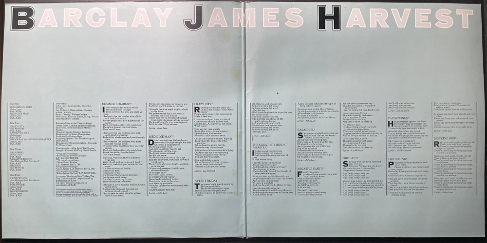 Barclay James Harvest ‎– Live 2LP (Германия)