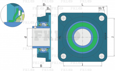 UCF 212 Подшипниковый узел (ан. LEFN212-2TB) на прикатывающий каток FKL (ПОД ЗАКАЗ)