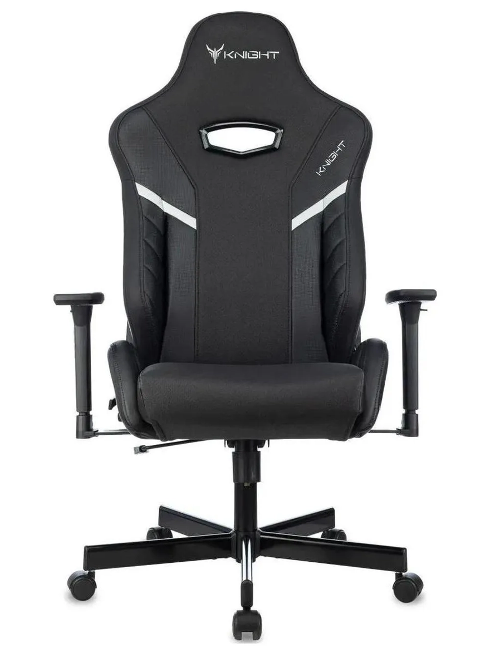 Кресло игровое Knight Thunder 5X черный эко.кожа крестов. металл