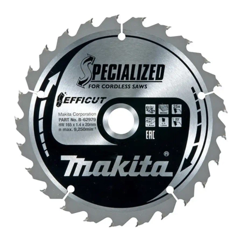 Пильный диск по дереву EFFICUT 165x20x1.0х25T Makita B-62979