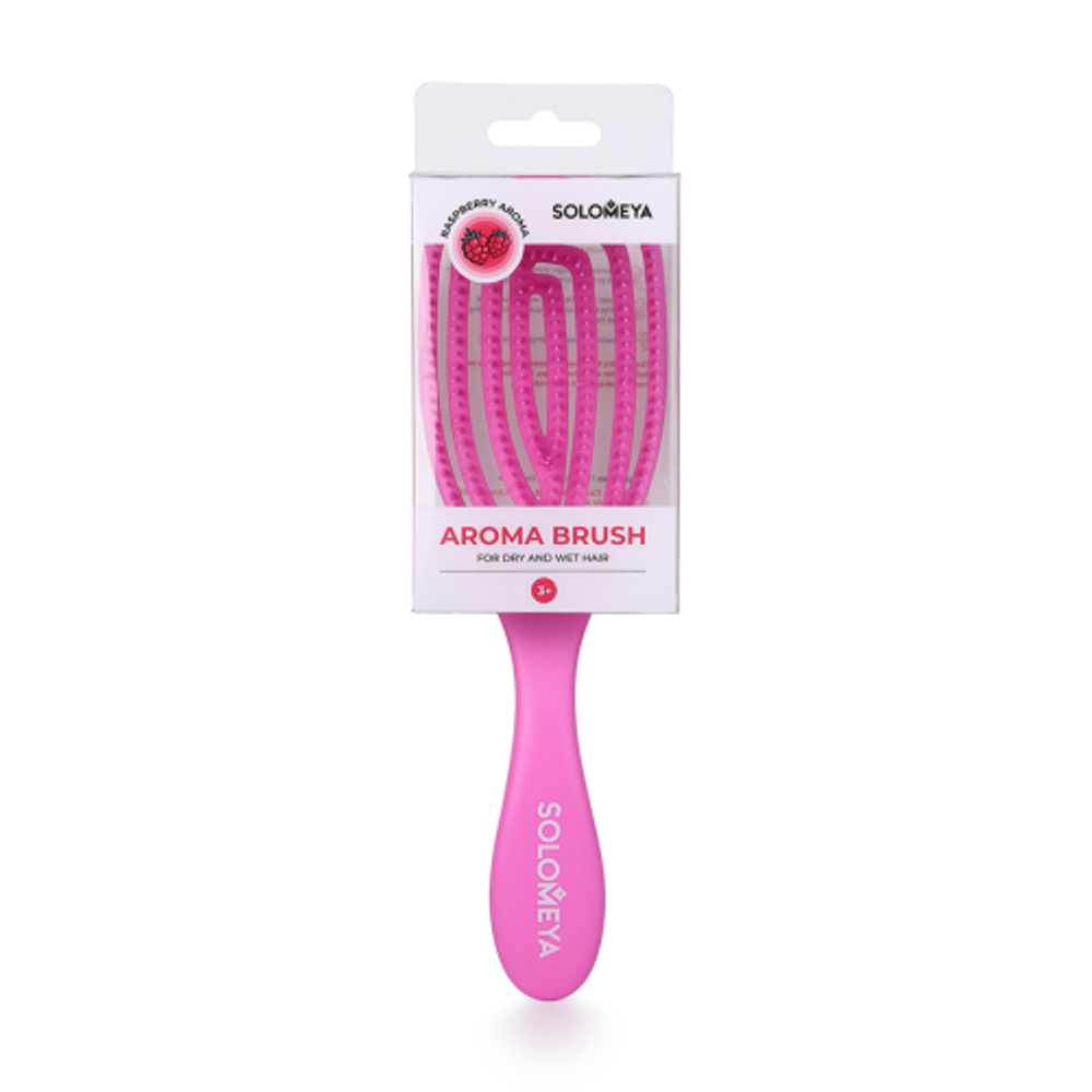Расческа для сухих и влажных волос АРОМАТ МАЛИНЫ Wet Detangler Brush Oval Raspberry, 1 шт