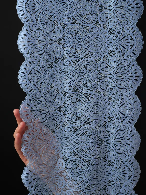 03-251 ОПТ Кружево эластичное 23 см, голубой 3090