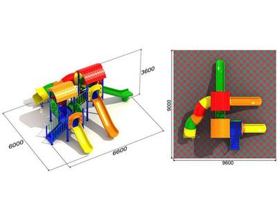 Детская игровая зона «Тропический Рай» 6.6x6x3.6 м