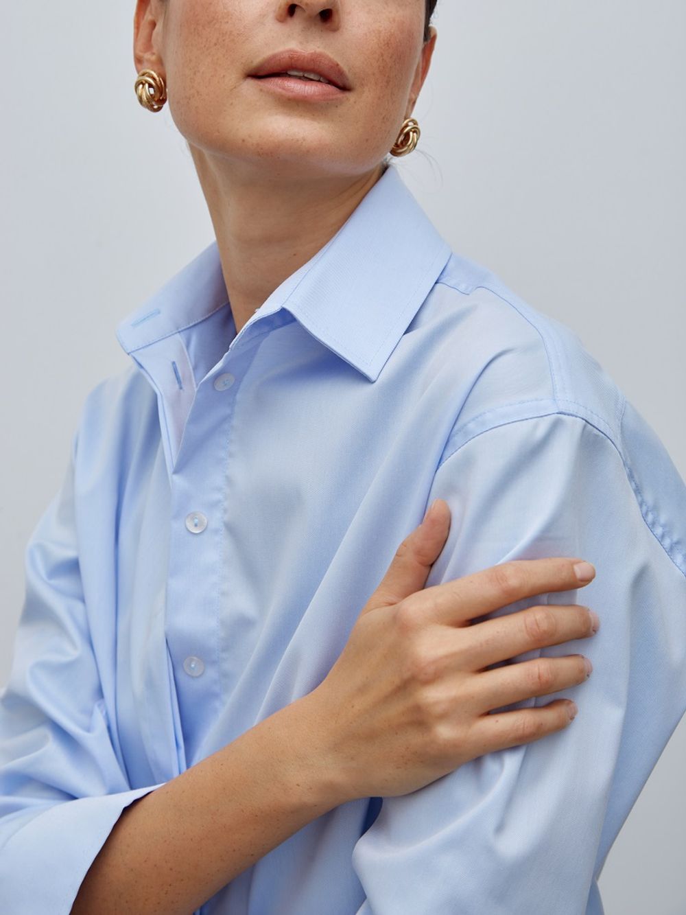 Рубашка Хельсинки голубая хлопок