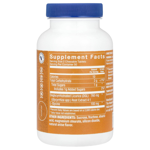 The Vitamin Shoppe, DGL, деглицирризиновая солодка, 100 жевательных таблеток