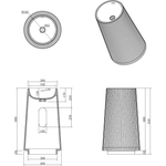 Раковина напольная Boheme Torre 801-Torre-MW 48х48х85 Corian Matt white