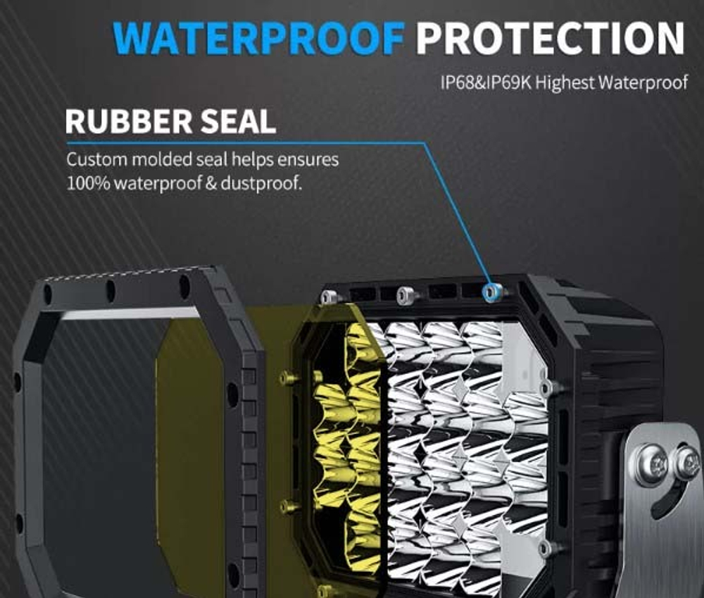 Светодиодная фара Aurora комбинированный жёлтый свет