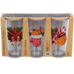 Набор стаканов 3шт, 230мл «Зимняя фантазия» 6 видов