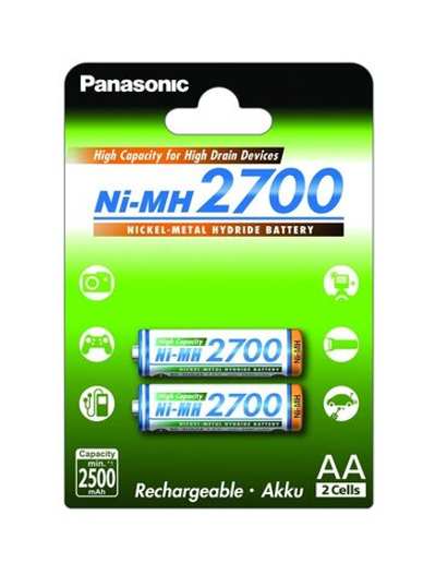 Аккумулятор Panasonic Eneloop BK-3HGAE/2BE 2700 mAh 2шт AA