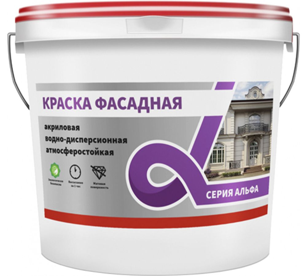 Краска В/Д 14кг фасадная Алфавит Альфа