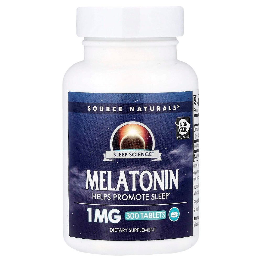 Source Naturals, Sleep Science®, мелатонин, 1 мг, 300 таблеток