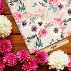 Ткань флис цветочное благородство