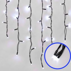 ULD-B3010-200-TBK WHITE IP67 Бахрома светодиодная с эффектом мерцания. 3м. Соединяемая. 200 светодиодов. Белый свет. Провод черный. TM Uniel.