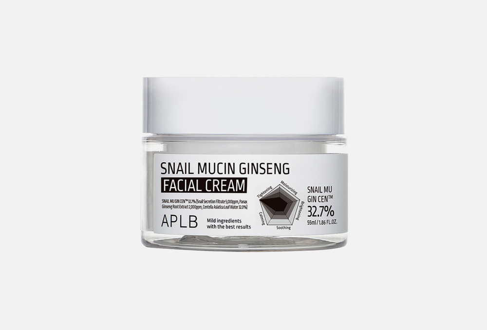 APLB Крем для лица с женьшенем и улиткой SNAIL MUCIN GINSENG FACIAL CREAM (55 мл)