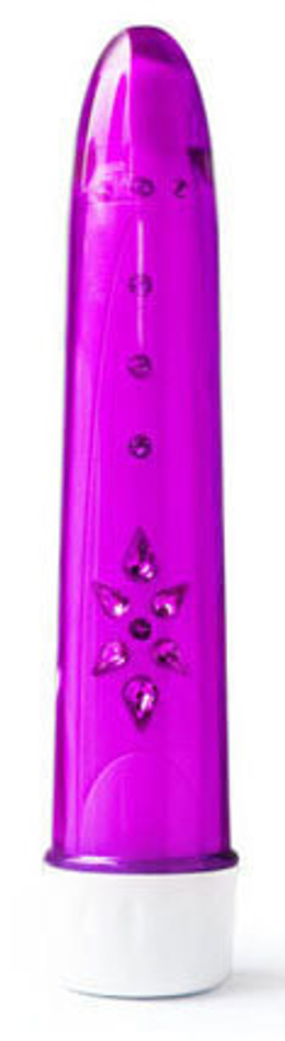 Лиловый вибромассажер Cristal 6x Amethyst, 18 см