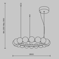 Люстра подвесная светодиодная Maytoni Ambre MOD331PL-L32BS3K