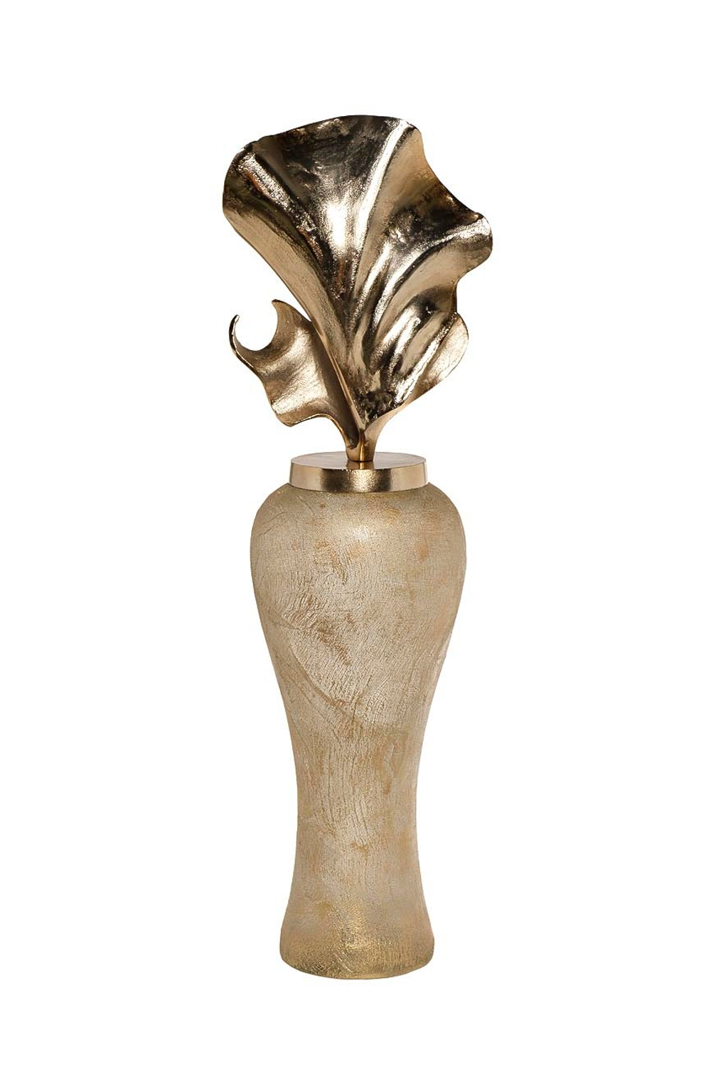 Ваза декоративная 90х27х23см Garda Decor золотистая с крышкой