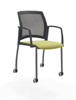 Rewind стул на 4 ногах и колесах со спинкой-сеткой