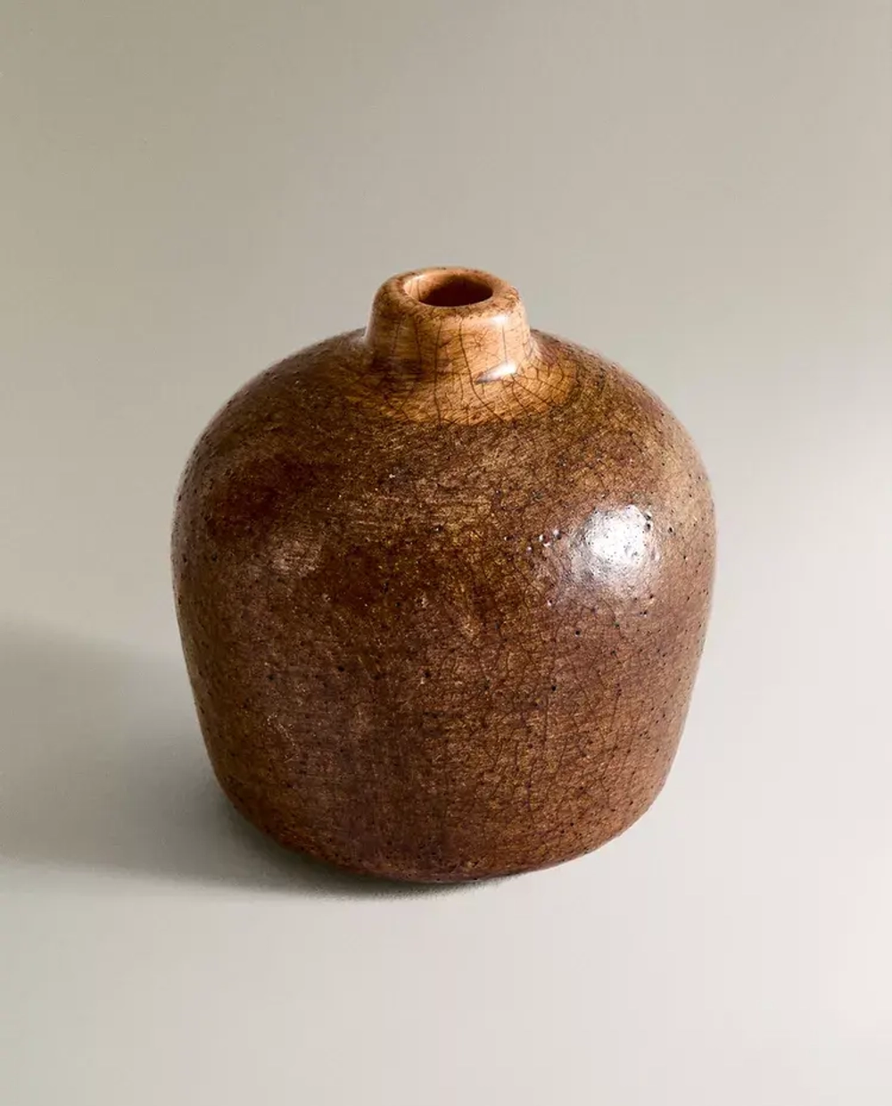 ZARA HOME МАЛЕНЬКАЯ ВАЗА, КОРИЧНЕВЫЙ